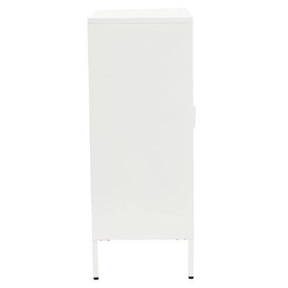 Acier Two Door White Metal Cabinet