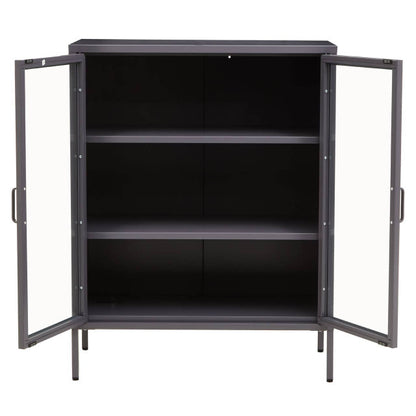 Acier Two Door Grey Metal Cabinet