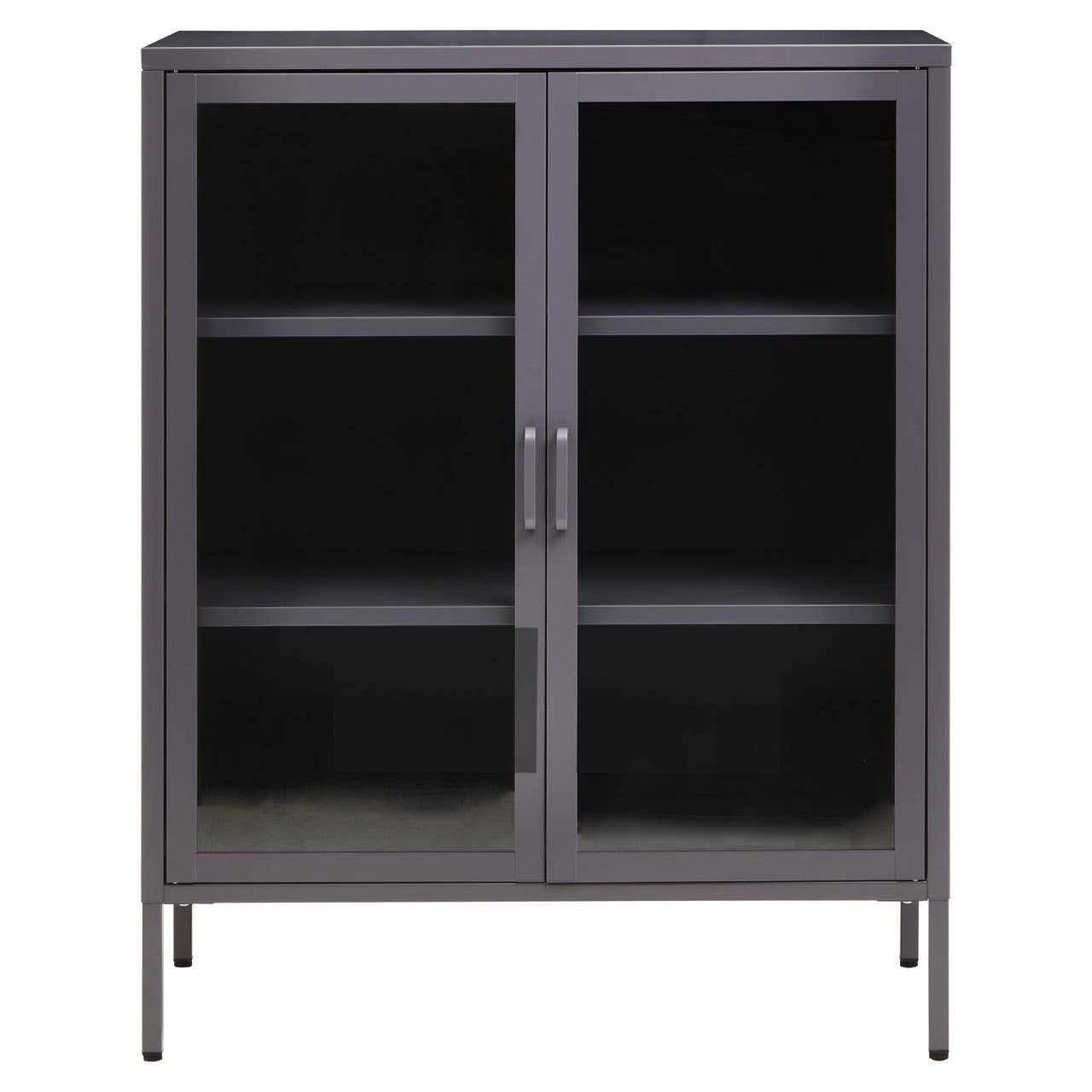 Acier Two Door Grey Metal Cabinet