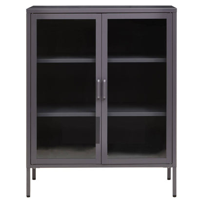 Acier Two Door Grey Metal Cabinet