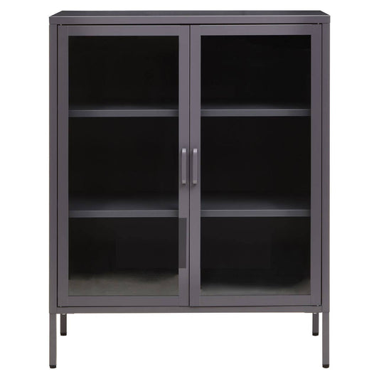 Acier Two Door Grey Metal Cabinet