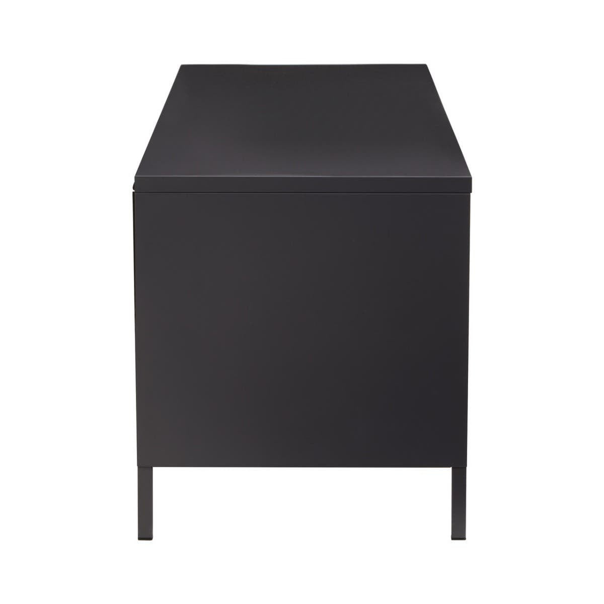 Acier Two Door Black Metal Media Unit