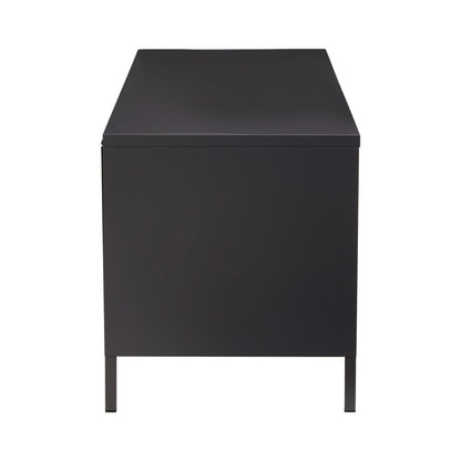 Acier Two Door Black Metal Media Unit