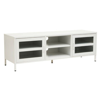 Acier Two Door White Metal Media Unit