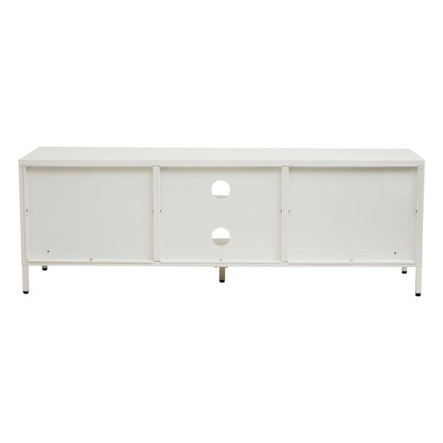 Acier Two Door White Metal Media Unit