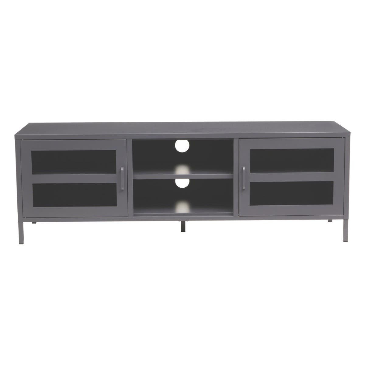 Acier Two Door Grey Metal Media Unit