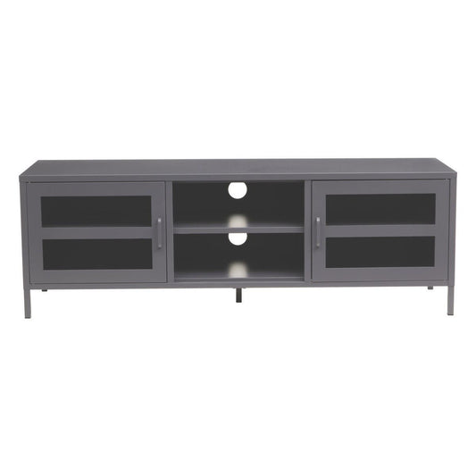 Acier Two Door Grey Metal Media Unit