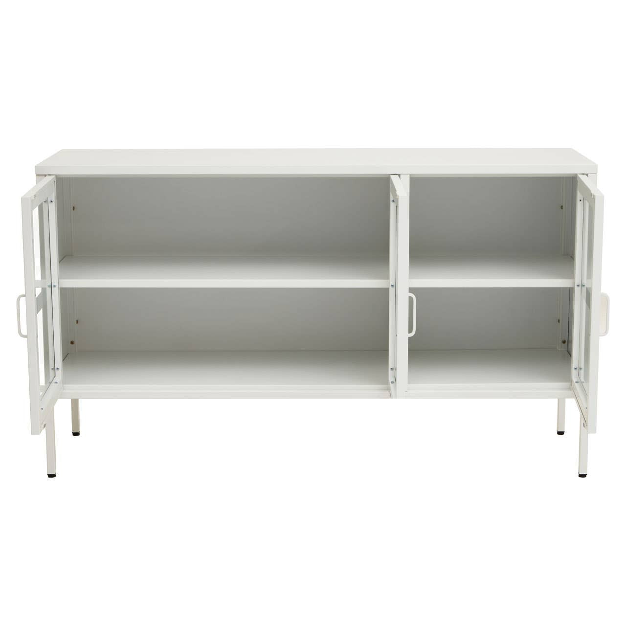 Acier Three Door White Metal Sideboard