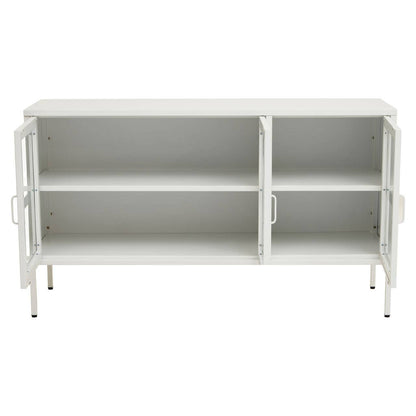 Acier Three Door White Metal Sideboard