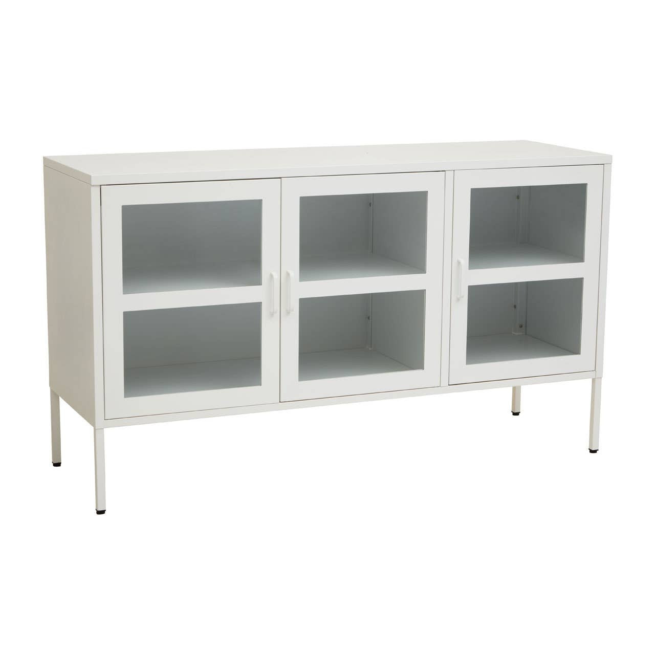 Acier Three Door White Metal Sideboard