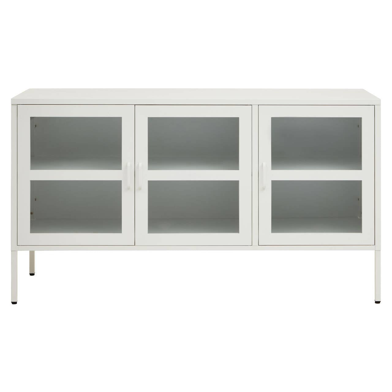 Acier Three Door White Metal Sideboard