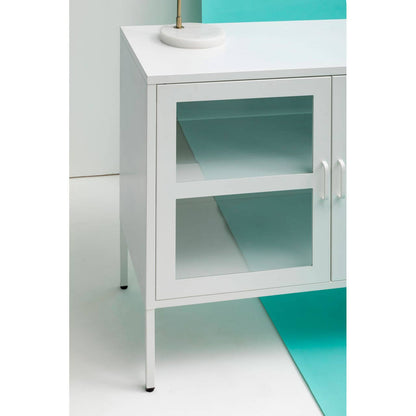 Acier Three Door White Metal Sideboard