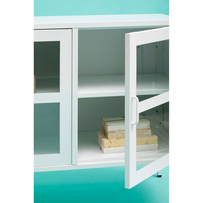 Acier Three Door White Metal Sideboard