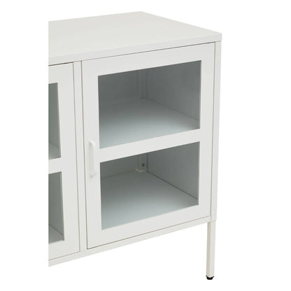 Acier Three Door White Metal Sideboard