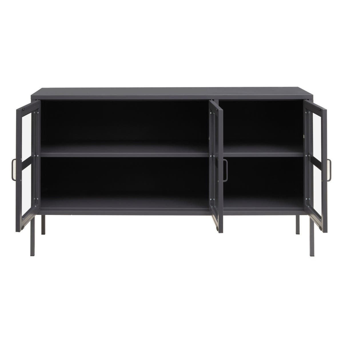 Acier Three Door Grey Metal Sideboard