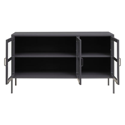 Acier Three Door Grey Metal Sideboard