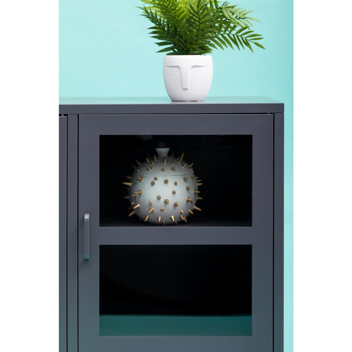 Acier Three Door Grey Metal Sideboard