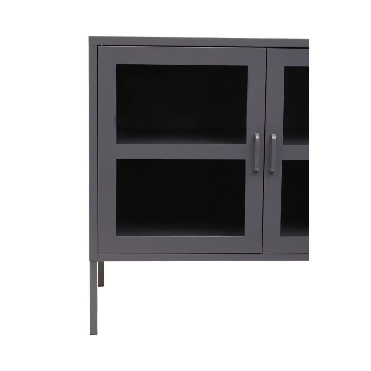 Acier Three Door Grey Metal Sideboard