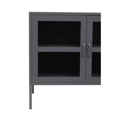 Acier Three Door Grey Metal Sideboard