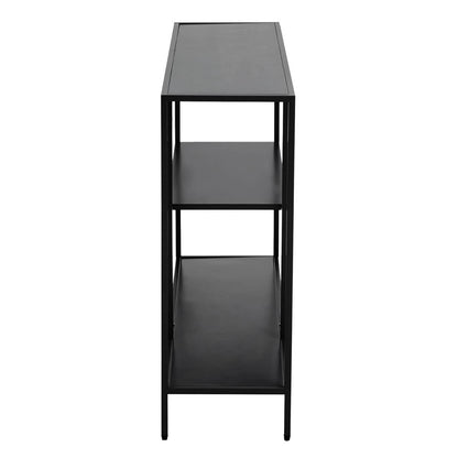 Acero Black Metal Shelf Console Table