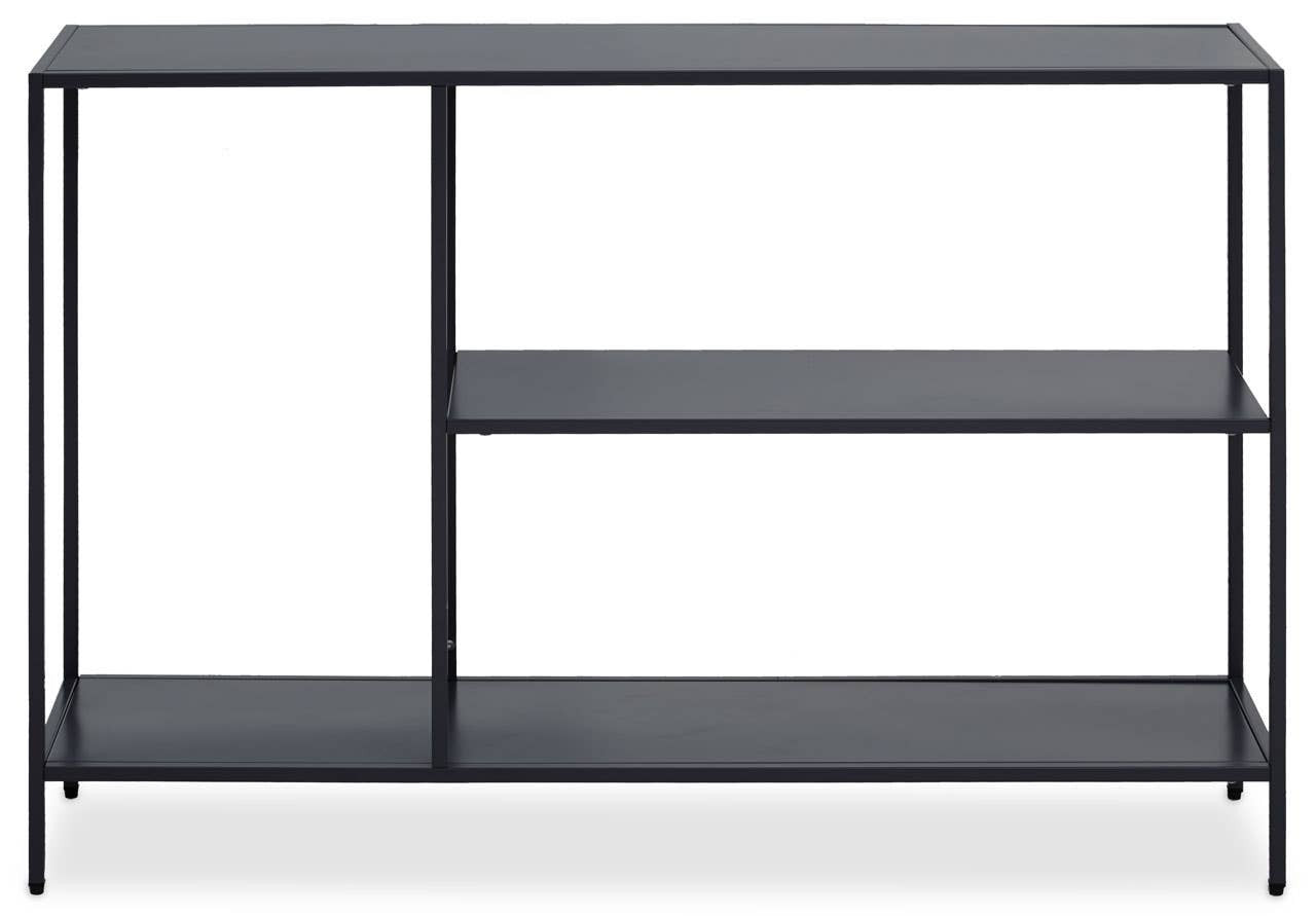 Acero Black Metal Shelf Console Table