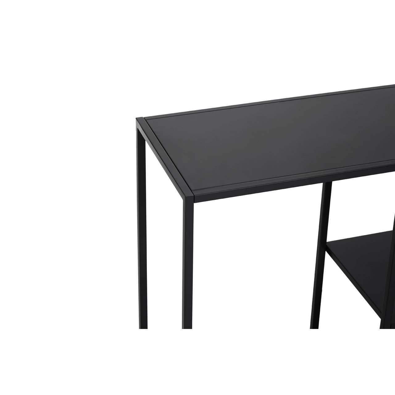 Acero Black Metal Shelf Console Table
