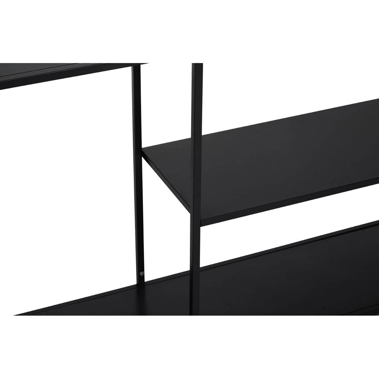 Acero Black Metal Shelf Console Table