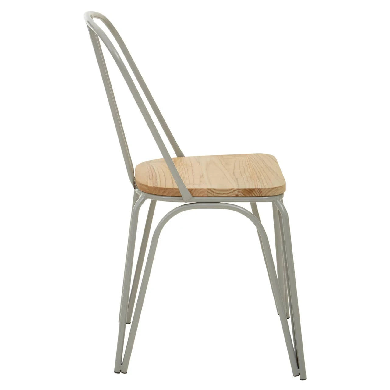 District Grey Finish Metal Frame Dining Chair