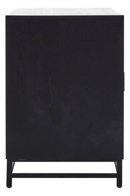 Lombok Black Rustic Chevron Four Door Sideboard