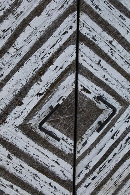 Lombok Black Rustic Chevron Four Door Sideboard