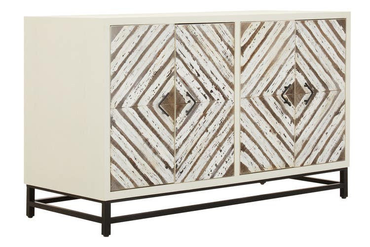 Lombok Rustic Chevron 4 Door Sideboard