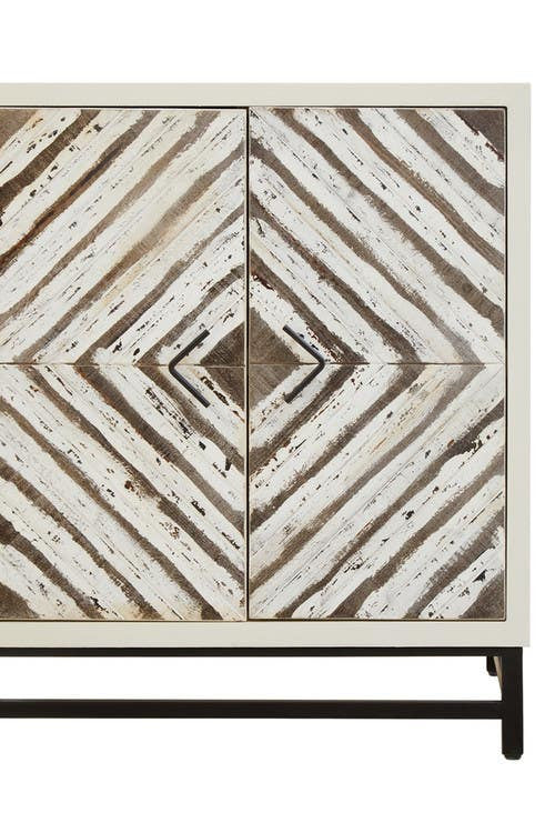 Lombok Rustic Chevron 4 Door Sideboard