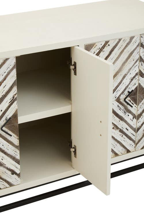 Lombok Rustic Chevron 4 Door Sideboard