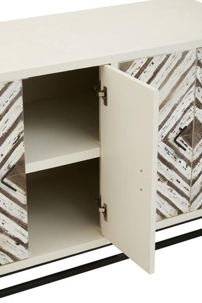 Lombok Rustic Chevron 4 Door Sideboard