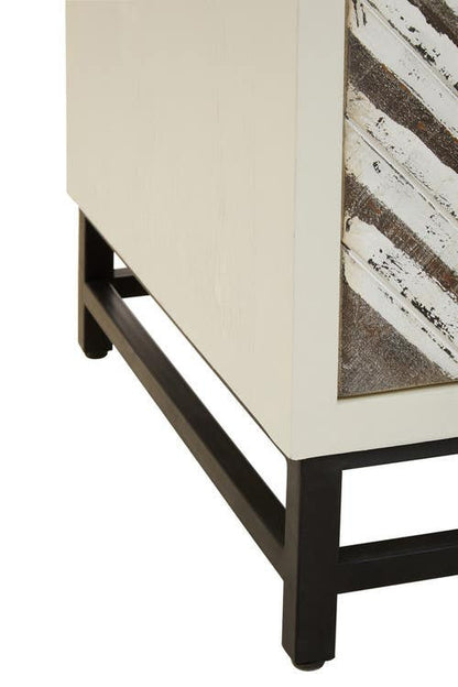 Lombok Rustic Chevron 4 Door Sideboard