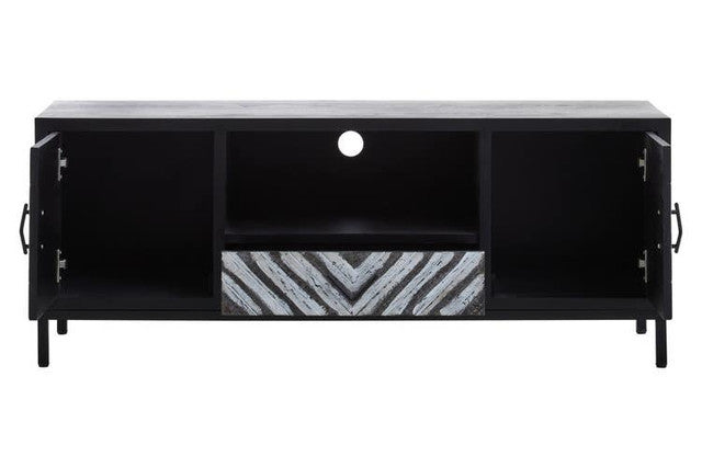 Lombok Rustic Chevron and Black Frame Media Unit