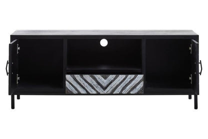 Lombok Rustic Chevron and Black Frame Media Unit