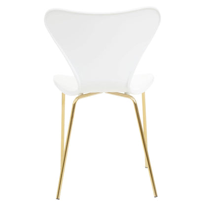 Laila White Seat And Gold Finish Legs Dining Chair