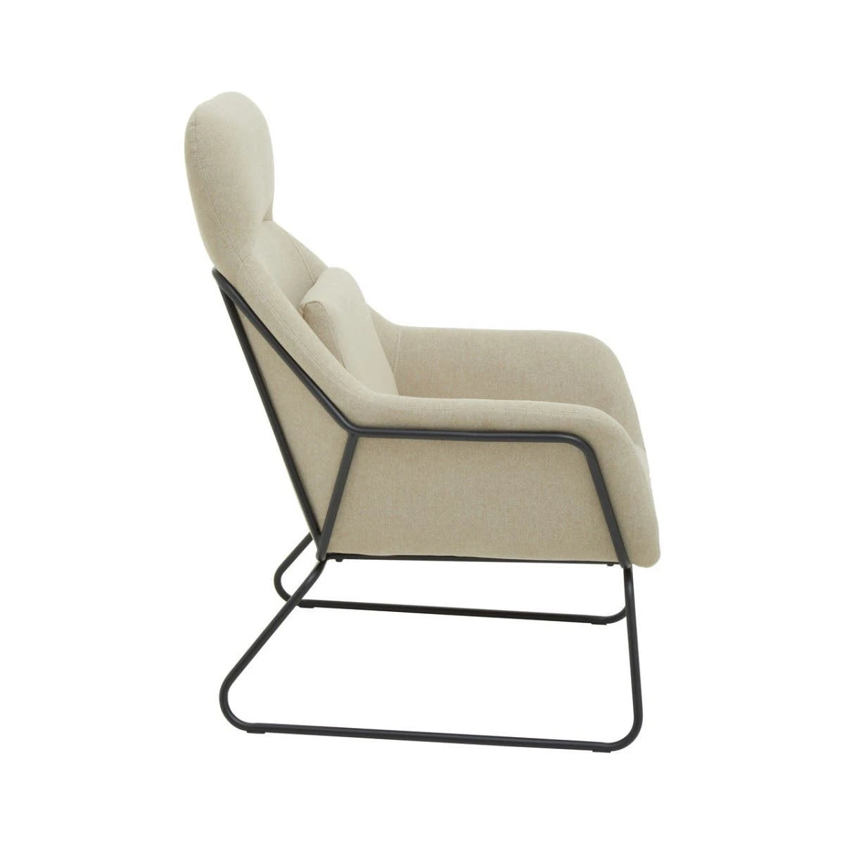 Stockholm Natural Chair With Black Metal Frame