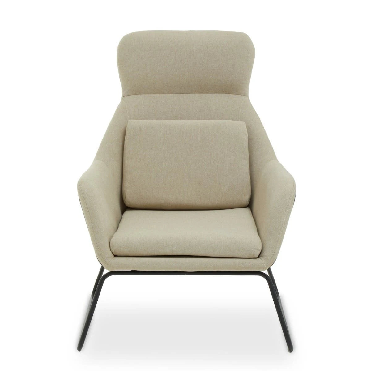 Stockholm Natural Chair With Black Metal Frame