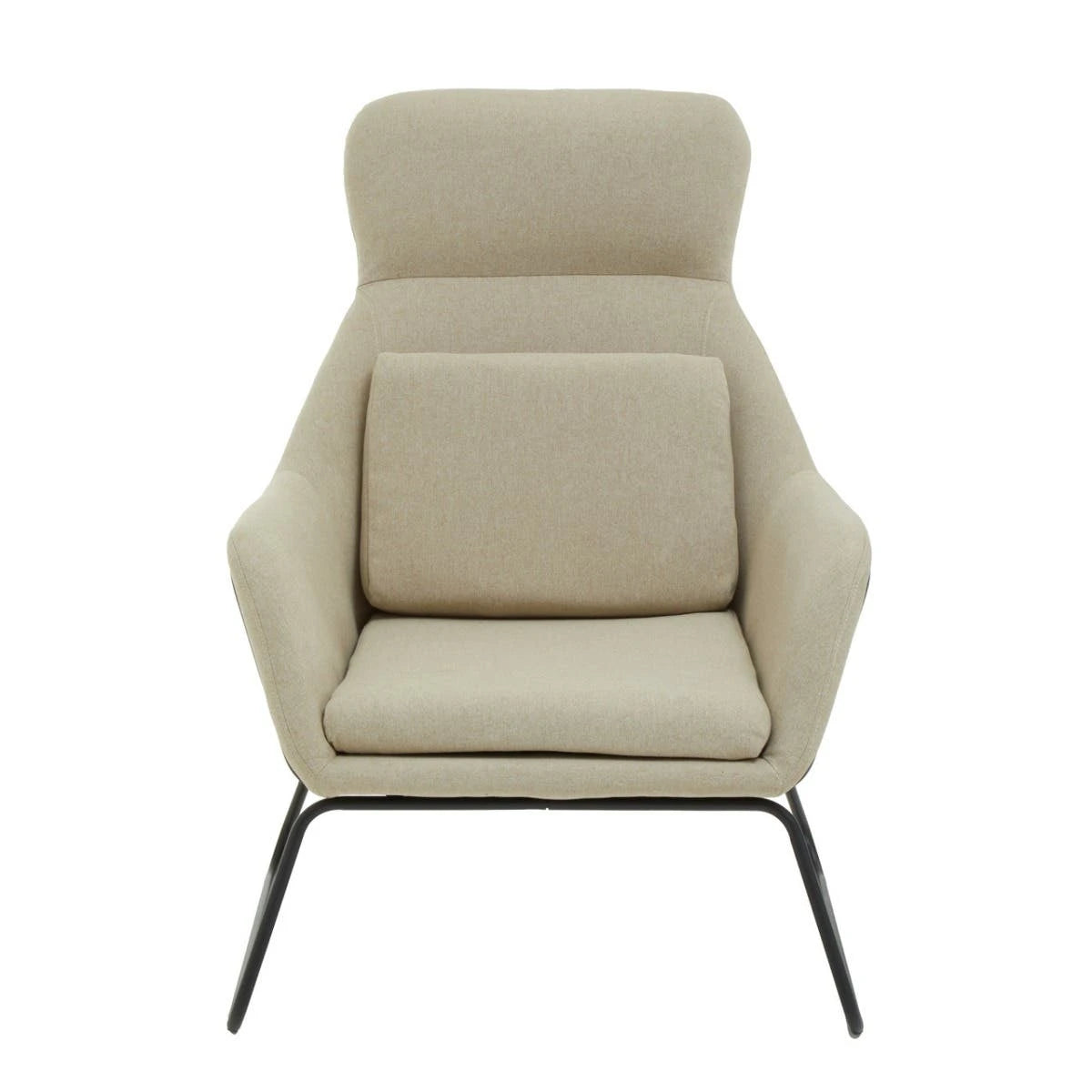 Stockholm Natural Chair With Black Metal Frame