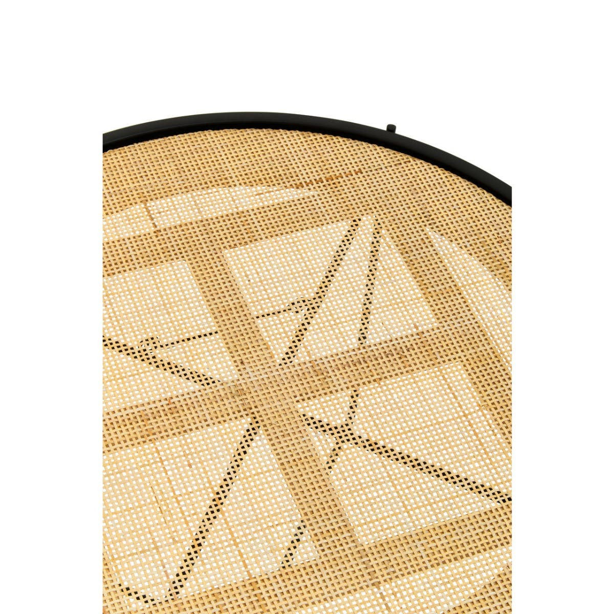 Depok Rattan Round Coffee Table With Cross Metal Legs
