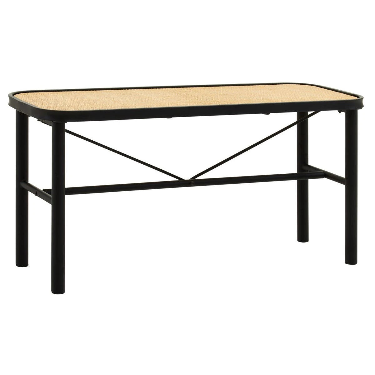 Depok Metal and Rattan Bench