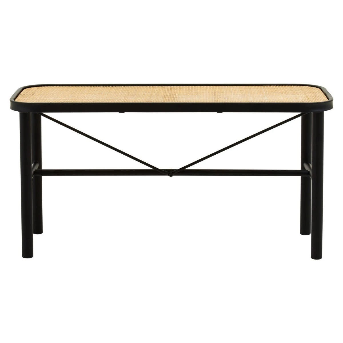 Depok Metal and Rattan Bench