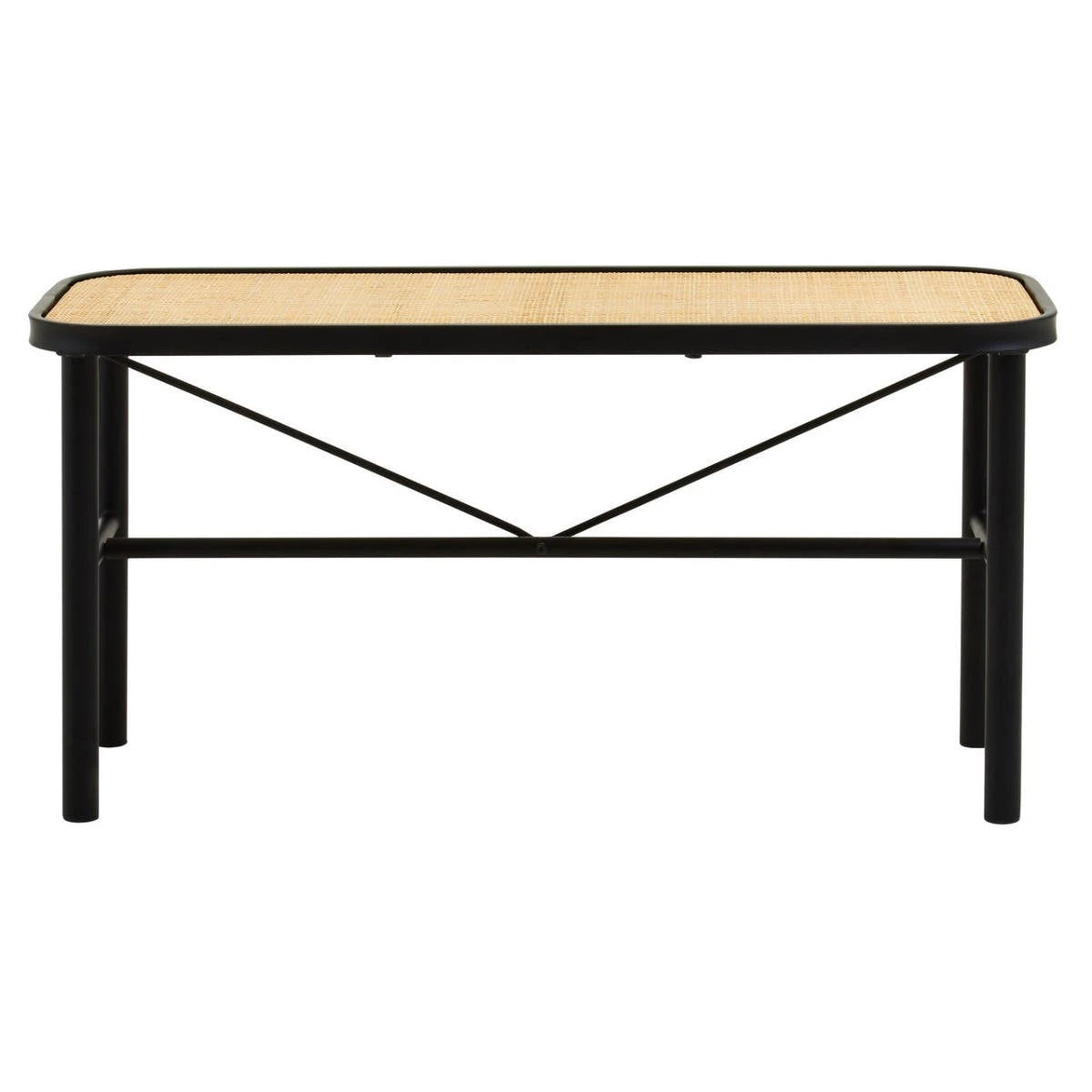Depok Metal and Rattan Bench