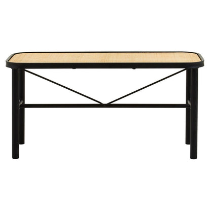 Depok Metal and Rattan Bench
