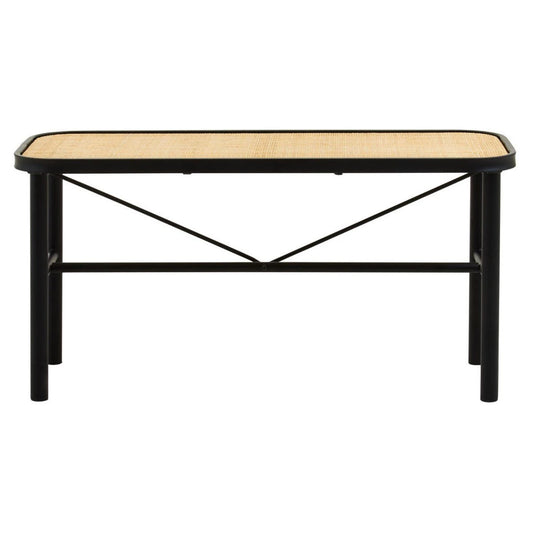 Depok Metal and Rattan Bench