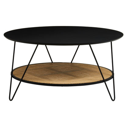 Depok Rattan And Metal Coffee Table With Hairpin Legs