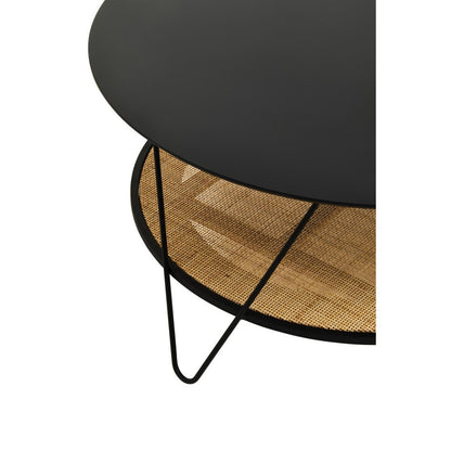Depok Rattan And Metal Coffee Table With Hairpin Legs