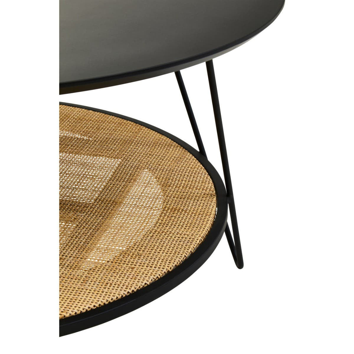 Depok Rattan And Metal Coffee Table With Hairpin Legs
